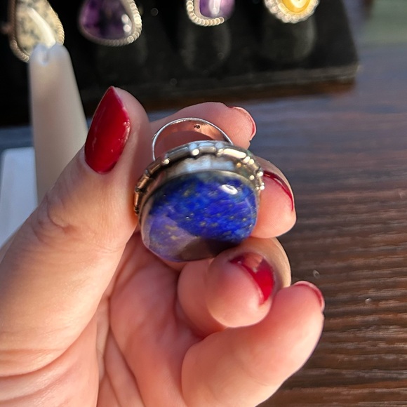New Monster Lapis Gemstone Ring Size 5-1/2 - Picture 5 of 5